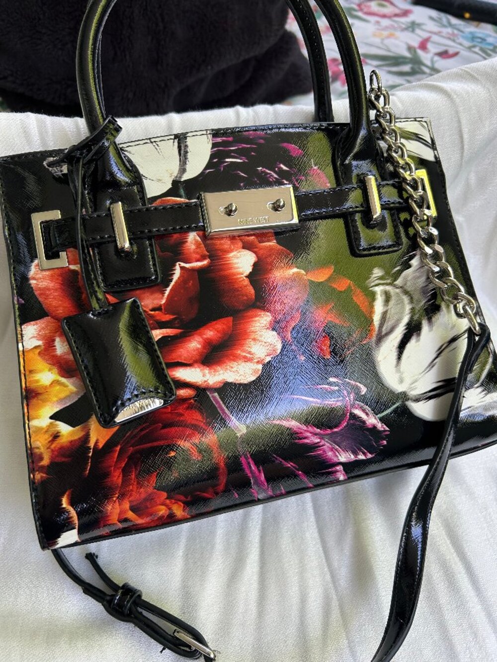 Nine West faux leather satchel